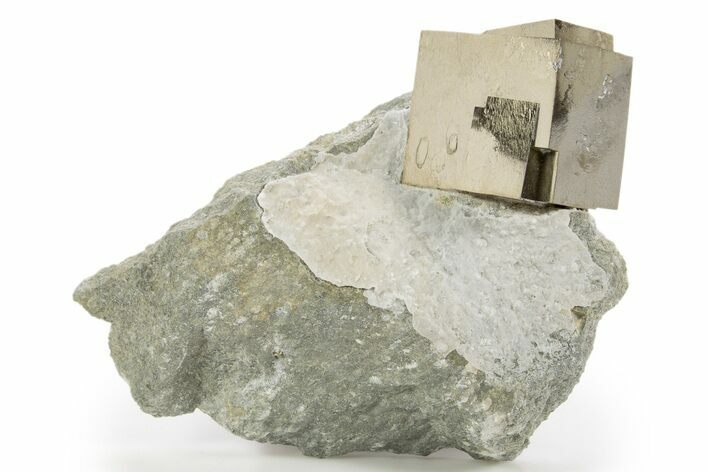 Large, Natural Pyrite Cube In Rock - Navajun, Spain #325105